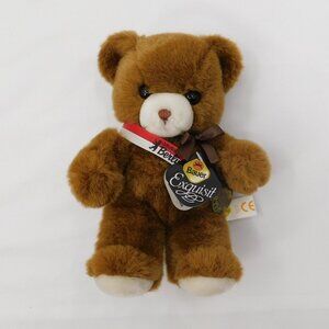 Vintage Gruss Aus Berlin Bauer "Exquisit" Brown Teddy Bear Plush w/ Sash & Pin
